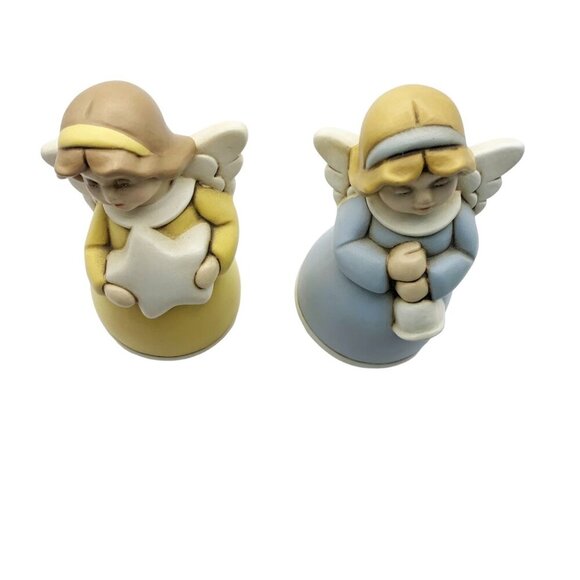 Vtg MCM EGAN Italy Italian Ceramic Angel Christmas Figurines Set Star Bell - Picture 7 of 11